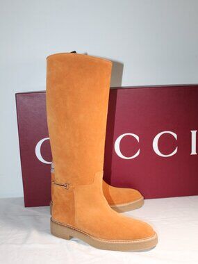 NWB Gucci Horsebit Edith Suede Tall Riding Boots Supersofty Harness 39 806739